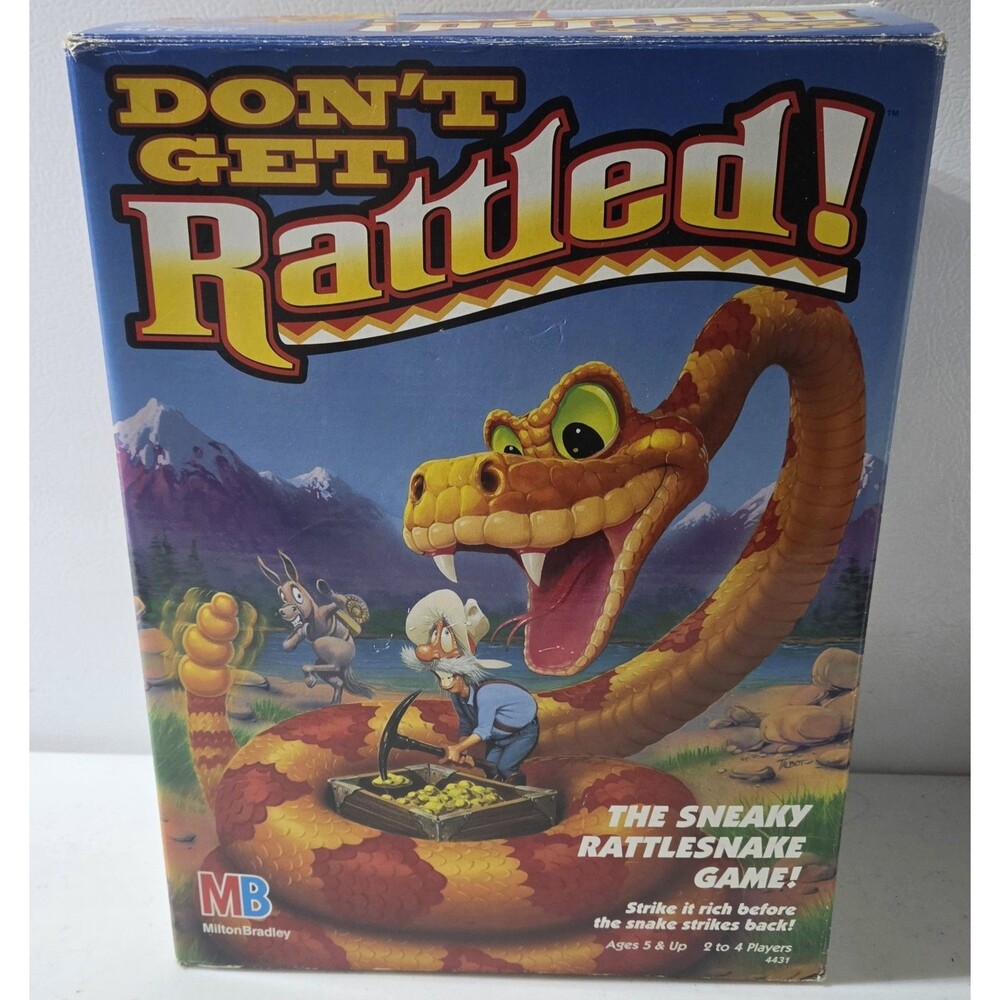 1993 Milton Bradley Don't Get Rattled Rattlesnake Game Working Box MB READ